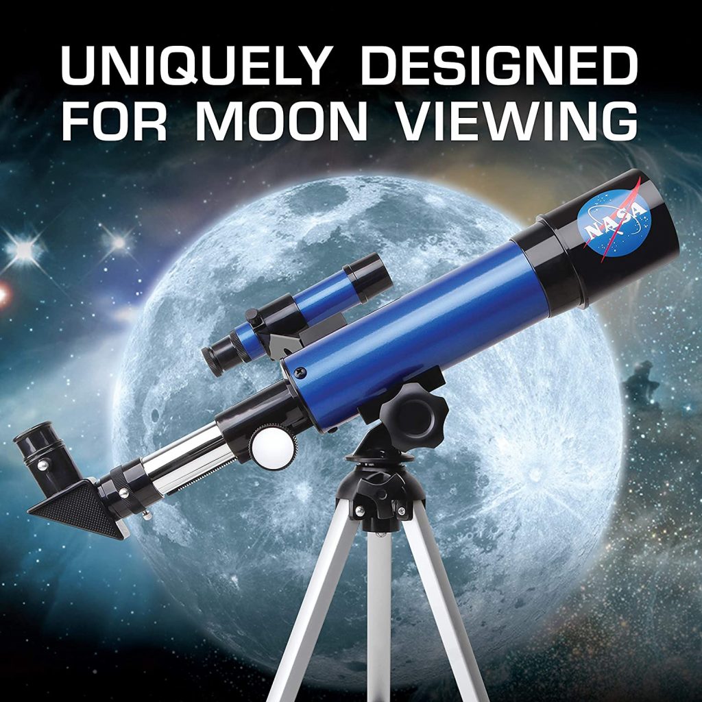 Tabletop Tripod Compass Children & Astronomy Beginners Qurious Space Kids Explorer Telescope Gift Kit w Eco Case 1650 Glow-in-The-Dark Stickers Science Education Moon Telescope 